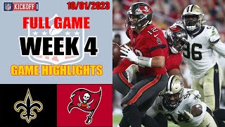 New Orleans Saints vs Tampa Bay Buccaneers FULL GAME HIGHLIGHTS HD | NFL Week 4 - 10/01/2023