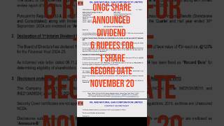 ONGC SHARE LATEST NEWS#ONGC dividend news