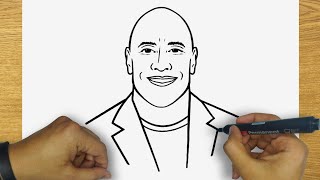 HOW TO DRAW DWAYNE JOHNSON | STEP BY STEP | DRAWING THE ROCK EASY