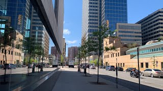 Walking Downtown Minneapolis 4K: Marquette Ave, Music Wall, Foshay Tower, and 5th Ave S