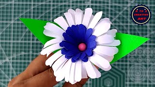 DIY Easy Paper Flower Making For Beginners - School Project Paper Flower - Paper Craft Idea's