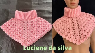 Poncho ou cachecol 🧣 passo a passo em crochê