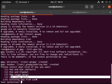 How to create a GNUPG key on Ubuntu 20