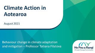 International speaker series: Behaviour change in climate adaptation and mitigation