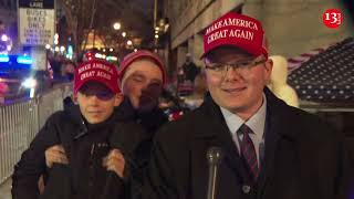 Crowd gathered outside Capital One arena ahead of the inauguration ceremony