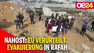 Nahost: EU verurteilt Evakuierung in Rafah
