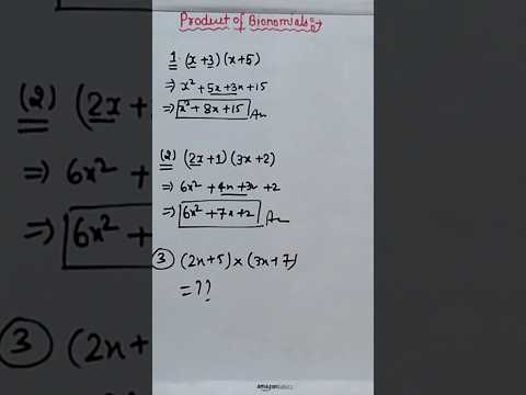 Product Of Binomials - YouTube