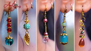 5 easy Pearl & Crystal Earring Design | DIY | 5 min Craft | Hand made jewelry | Art with Creativity