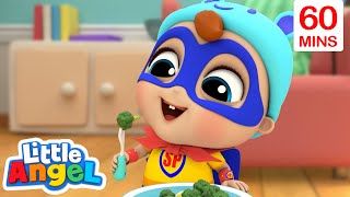 Veggie Power! Baby John Grows Big and Strong | Little Angel - Healthy Habits for kids