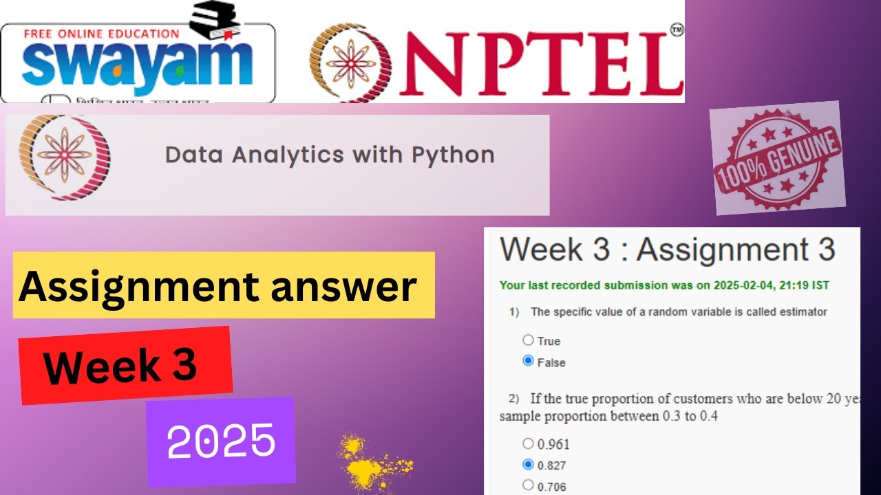 Nptel Data Analytics With Python Week 3 Assignment 3 Answers Solution