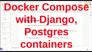 Using Docker Compose for Django backend, Postgres containers