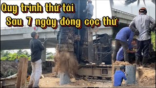 Quy trình thử tải sau bảy ngày đóng cọc thử cho một mố trụ cầu như thế nào đã có trong video này