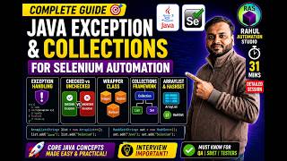 Java Exception Handling & Collections in Selenium Java | Checked vs Unchecked | ArrayList & HashSet