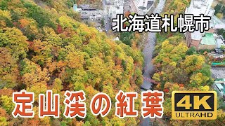 【🍁紅葉】定山渓 豊平川　北海道札幌市 　Autumn leaves　ドローン空撮