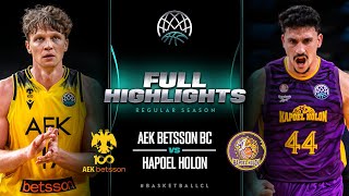 AEK BETSSON BC v Hapoel Holon | Full Game Highlights | #BasketballCL 2023-24