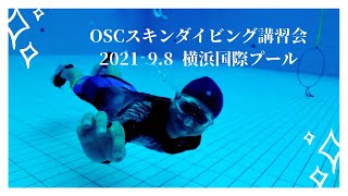 【水深5m】OSCスキンダイビング講習会の練習風景・横浜国際プール（ダイビングプール）