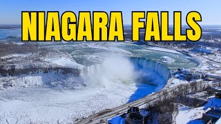 Niagara Falls Winter Wonderland:Breathtaking 4K Drone Footage