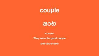 couple Meaning in Telugu -  జంట English Translation