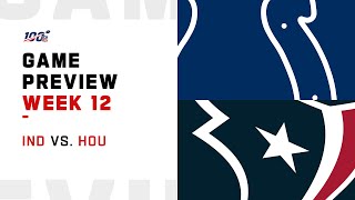 Indianapolis Colts vs Houston Texans Week 12 NFL Game Preview
