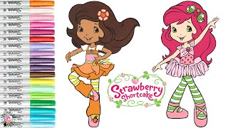 Strawberry Shortcake and Friends Coloring Book Pages Strawberry and Orange Blossom Dance Time