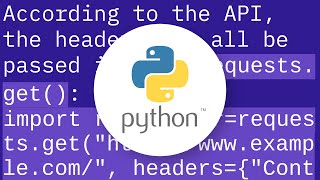 Using headers with the Python requests library's get method