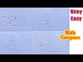 Drawing 30°, 60°, 90°, 120° Angles with Compass ( Without Protector )