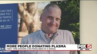 Las Vegas plasma center sees rise in residents donating to cover bills