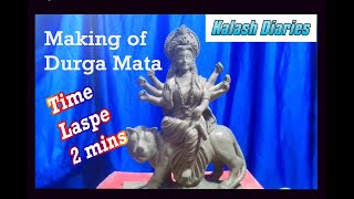 How to make durga idol with clay at home/ Maa Sherawali Murti making process Time Lapse