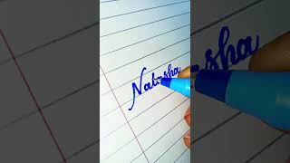 How to write the name "Natasha"😍❤️ in cursive| handwriting for beginners #cursive #viral #shorts