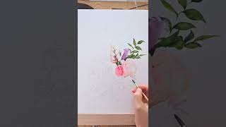 수채화 꽃그림/보태니컬/보타니컬 아트/watercolor/watercolour/rose/botanical painting/#shorts