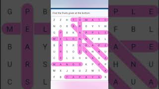 Find the fruits in the given table english quiz