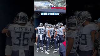 Mason Kinsey with a pregame speech as the #Titans specialists take the field! #tennesseetitans