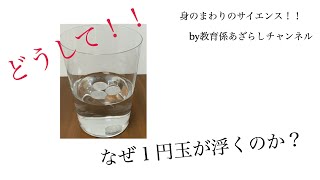 家でできる理科実験　水に浮く一円玉の科学