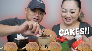 Mini Cakes Taste TEST *Giant Durian Cake, Present, Santa and Boba Mini Cakes | N.E Let's Eat