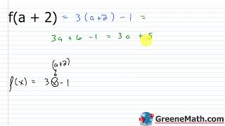 Algebra 2 Lesson #23 Function Notation