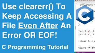 clearerr() Function | C Programming Tutorial