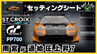 【PS5 Pro】GT7［セッティングシート］雨宮μ過給圧上昇7｜レース・オブ・ターボスポーツ｜サン=クロワ・サーキット・B｜グランツーリスモ7｜ウィークリーチャレンジ