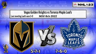 Vegas Golden Knights vs Toronto Maple Leafs Nov 8th 2022 #nhl23gameplay #nhl23 #NHL