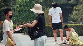 Poor Child Shines Shoes for Man in Order to Drink Water | Social Experiment