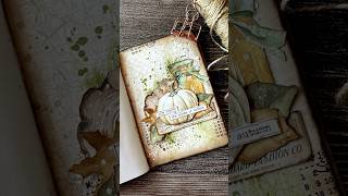 mini art journal - stencil, paste, inks and more 🎃 🍂