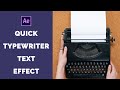 Beginner QUICK TYPEWRITER TEXT EFFECT Tutorial in After Effects [EASY]