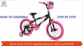 How To Assemble Kent 18 inch Sparkles Girl's Bike, Black and Pink slot 823