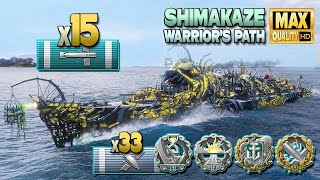 Destroyer Shimakaze: Battleship hunt on map Warrior's Path - World of Warships