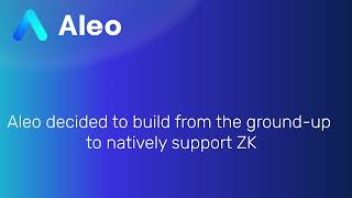 Aleo is a leading blockchain for Web3