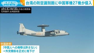 台湾防空圏に中国戦闘機27機侵入(2021年11月28日)