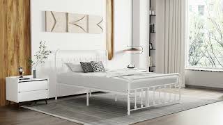 Promotional Video:VECELO Metal Platform Bed Frame Mattress Foundation Modern\u0026Simple Style