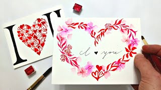 Super easy VALENTINES DAY CARDS for beginners » How to make a card for valentines day watercolor