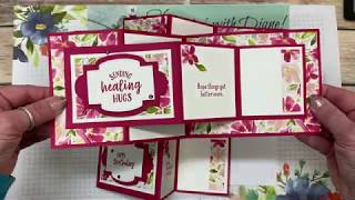 Double Z Fancy Fold Card Using Retiring Lovely Lipstick Colour