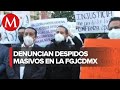 Marchan trabajadores de la FGJCDMX en Palacio Nacional