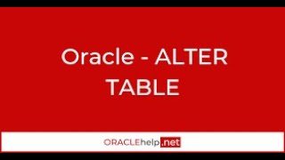 SQL ALTER TABLE STATEMENT USING ORACLE DATABASE